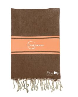 Fouta-plate-authentique-bicolore-marron-orange-tunisie-store-objet-publicitaire