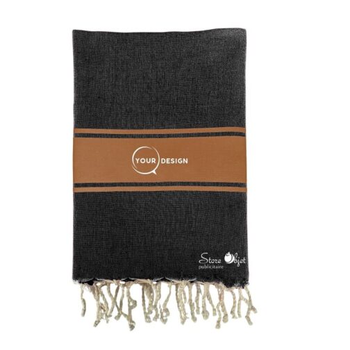 Fouta-plate-authentique-bicolore-noir-marron-tunisie-store-objet-publicitaire