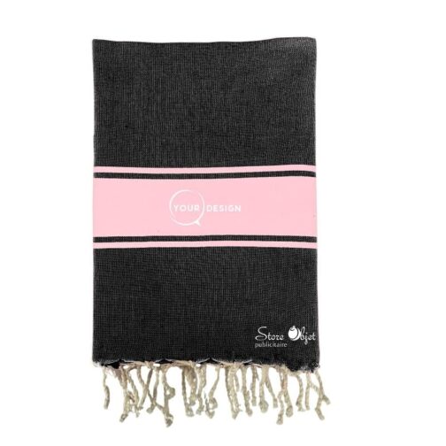 Fouta-plate-authentique-bicolore-noir-rose-tunisie-store-objet-publicitaire