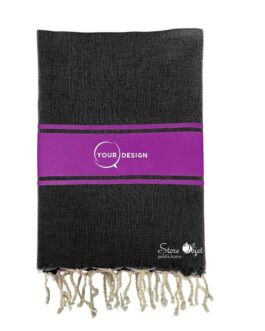 Fouta plate authentique noir et violet