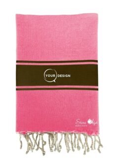 Fouta plate authentique rose et marron