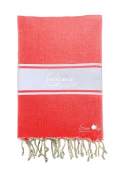 Fouta plate authentique bicolore rouge et argent