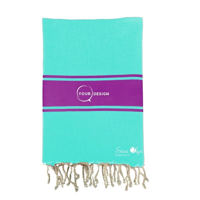 Fouta-plate-authentique-bicolore-turquoise-violet-tunisie-store-objet-publicitaire