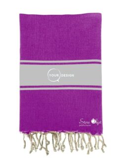 Fouta plate authentique bicolore violet argent