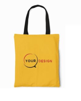 Tote bag toile jaune anses noirs personnalisé