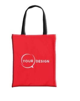 Tote bag toile rouge anses noirs personnalisé