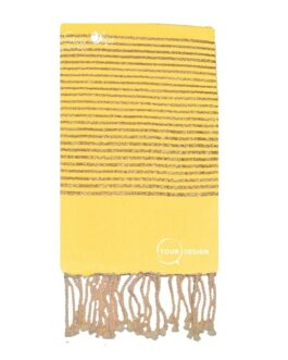 Fouta plate jaune moutarde lurex doré