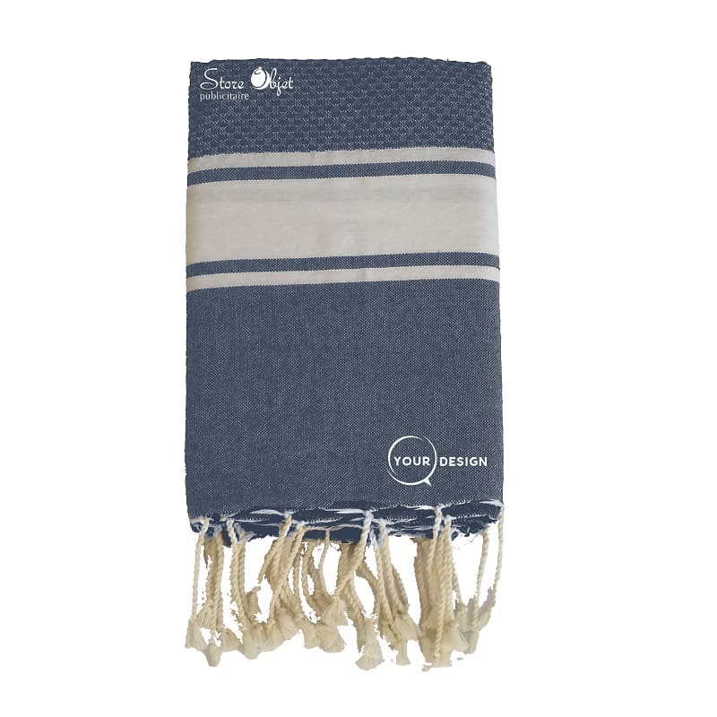 fouta-mixte-plate-nid-d-abeille-bleu-jean-tunisie-store-objet-publicitaire