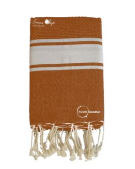 Fouta mixte plate et nid d’abeille chocolat