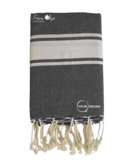 fouta-mixte-plate-nid-d-abeille-gris-anthracide-tunisie-store-objet-publicitaire