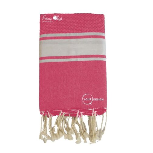 fouta-mixte-plate-nid-d-abeille-magenta-tunisie-store-objet-publicitaire