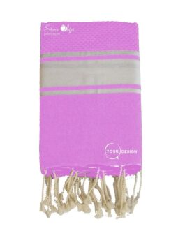 Fouta mixte plate et nid d’abeille mauve