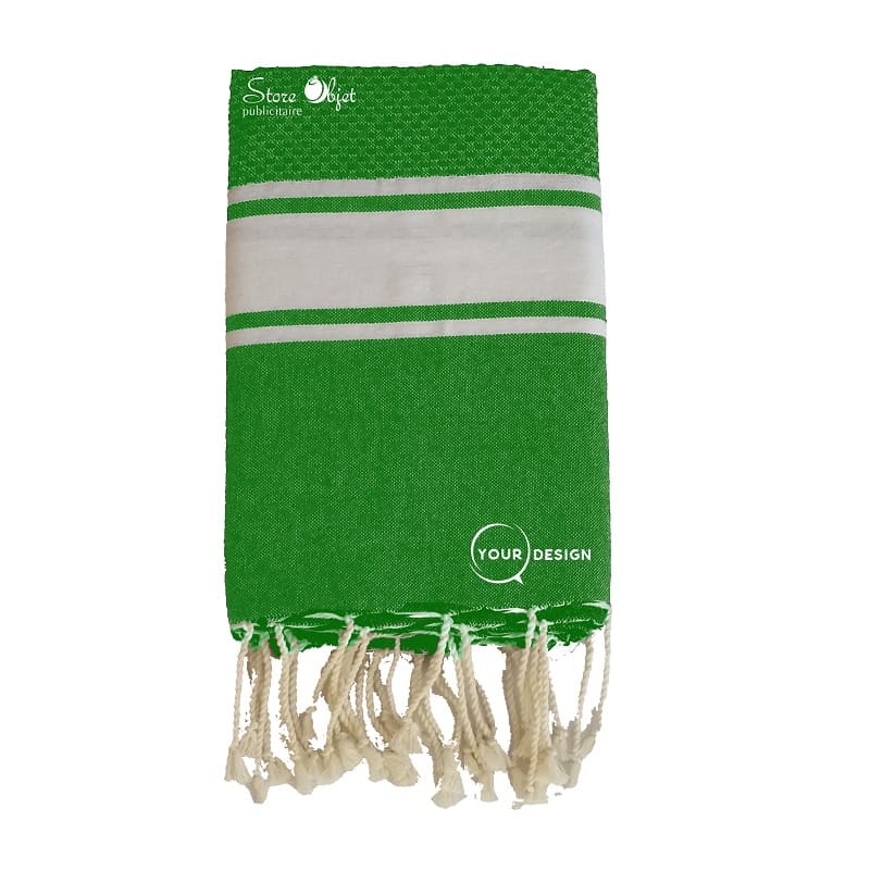 fouta-mixte-plate-nid-d-abeille-vert-bouteille-tunisie-store-objet-publicitaire