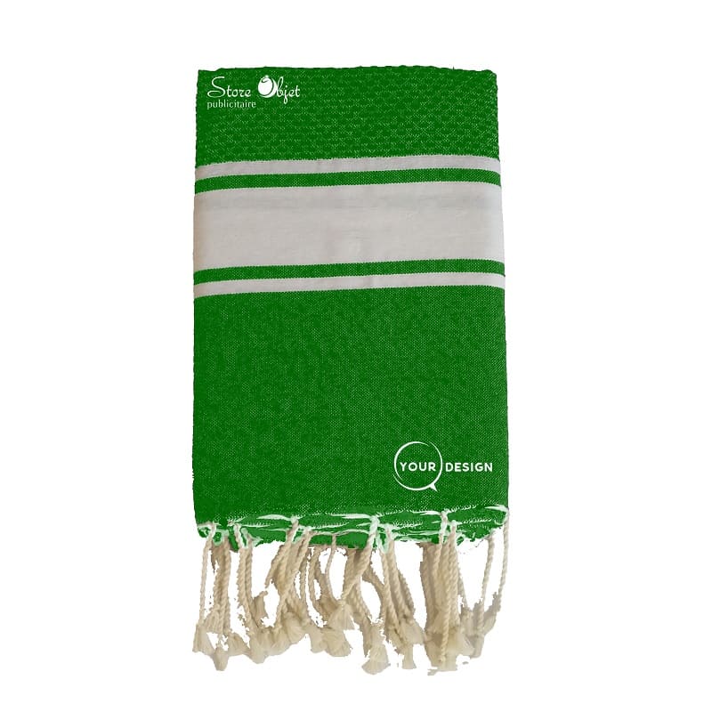 fouta-mixte-plate-nid-d-abeille-vert-fonce-tunisie-store-objet-publicitaire