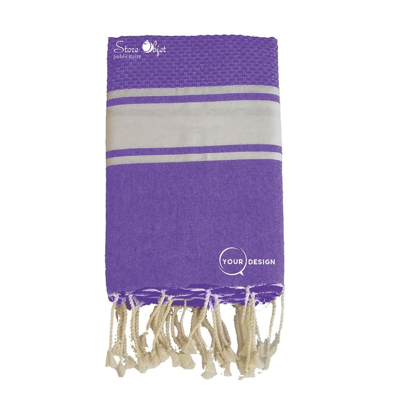 fouta-mixte-plate-nid-d-abeille-violet-tunisie-store-objet-publicitaire