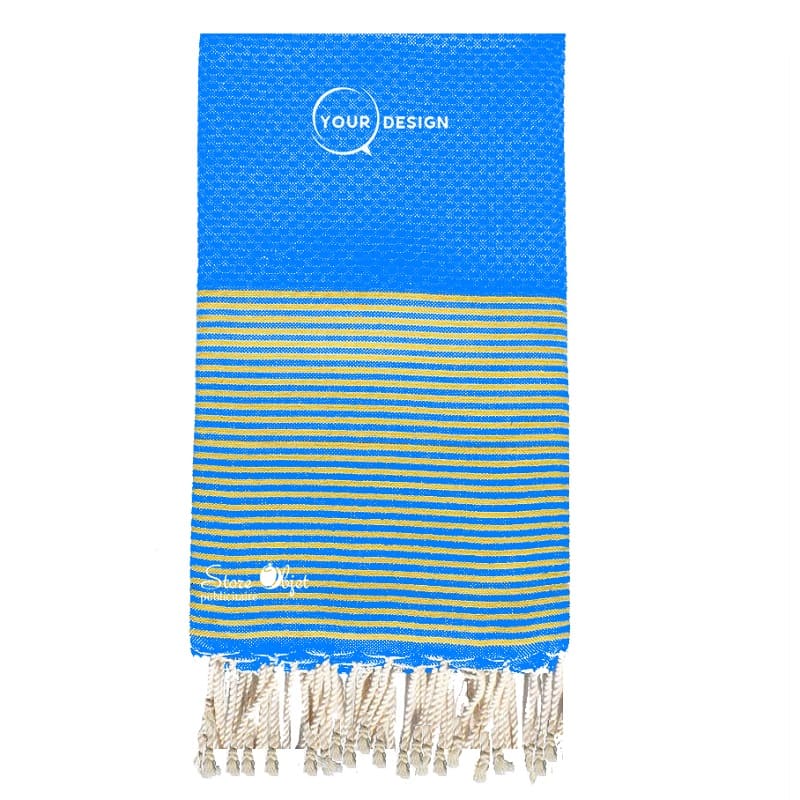 fouta-nid-d-abeille-azur-lurex-dore-tunisie-store-objet-publicitaire