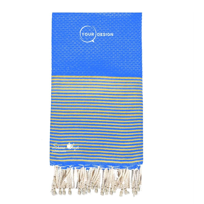 fouta-nid-d-abeille-bleu-electrique-lurex-dore-tunisie-store-objet-publicitaire