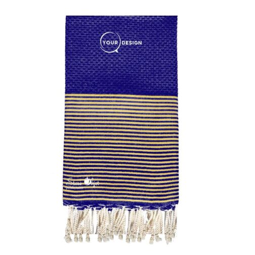 fouta-nid-d-abeille-bleu-nuit-lurex-dore-tunisie-store-objet-publicitaire