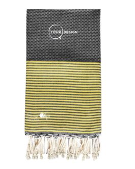 Fouta nid d’abeille gris anthracite lurex doré