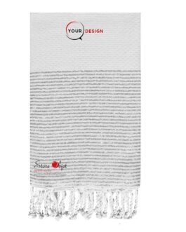 Fouta nid d’abeille gris lurex argenté