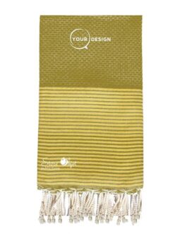 fouta-nid-d-abeille-vert-kaki-lurex-dore-tunisie-store-objet-publicitaire