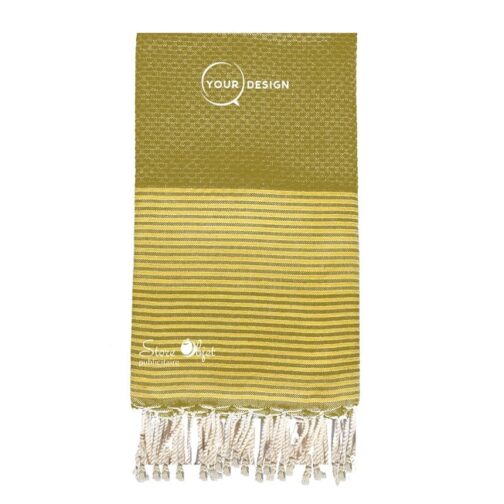 fouta-nid-d-abeille-vert-kaki-lurex-dore-tunisie-store-objet-publicitaire