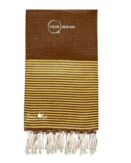 fouta-nid-d-abeille-marron-lurex-dore-tunisie-store-objet-publicitaire