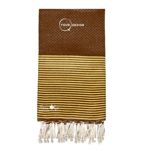 fouta-nid-d-abeille-marron-lurex-dore-tunisie-store-objet-publicitaire