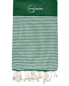 Fouta nid d’abeille rayée nuit de la forêt 100% coton