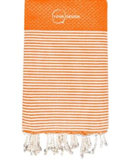 Fouta nid d’abeille orange 100% coton