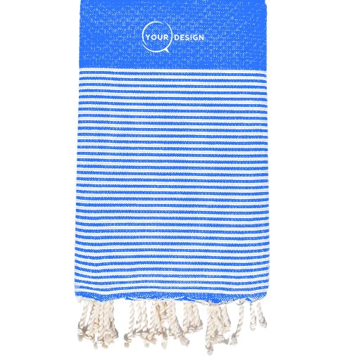 fouta-nid-d-abeille-rayee-bleu-electrique-tunisie-store-objet-publicitaire