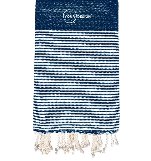 fouta-nid-d-abeille-rayee-bleu-jean-tunisie-store-objet-publicitaire