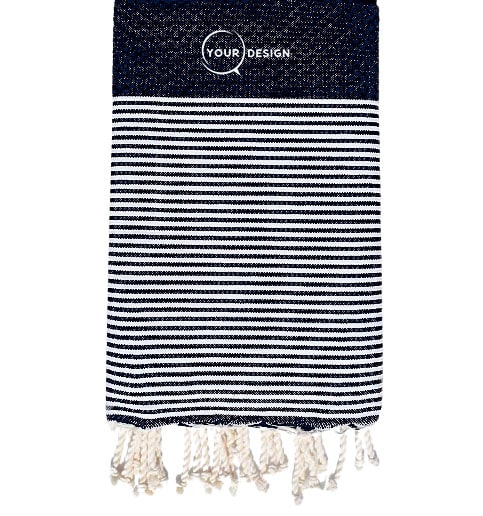 fouta-nid-d-abeille-rayee-bleu-profond-tunisie-store-objet-publicitaire