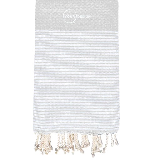 fouta-nid-d-abeille-rayee-gris-clair-tunisie-store-objet-publicitaire