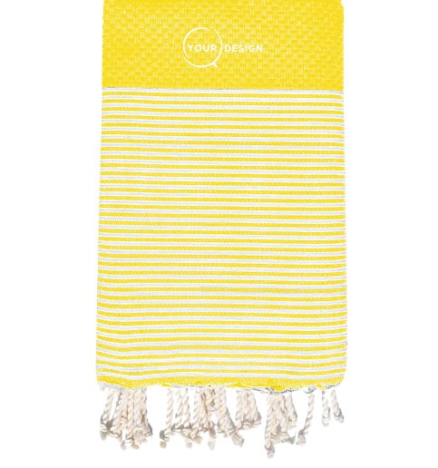 fouta-nid-d-abeille-rayee-jaune-poussin-tunisie-store-objet-publicitaire