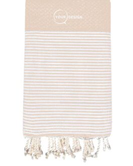 Fouta nid d’abeille rayée mangue glacée 100% coton