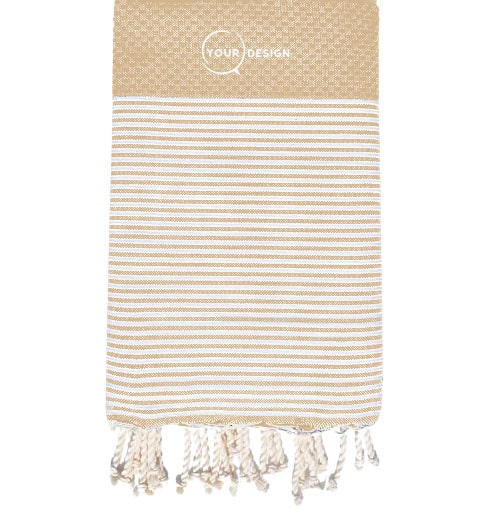 fouta-nid-d-abeille-rayee-ocre-tunisie-store-objet-publicitaire