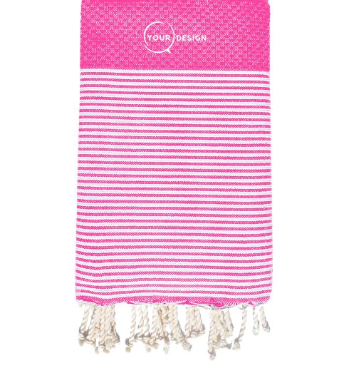 fouta-nid-d-abeille-rayee-rose-bonbon-tunisie-store-objet-publicitaire