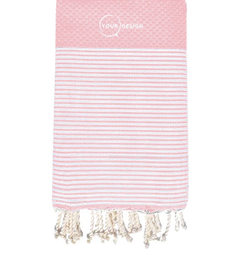 fouta-nid-d-abeille-rayee-rose-pastel-tunisie-store-objet-publicitaire