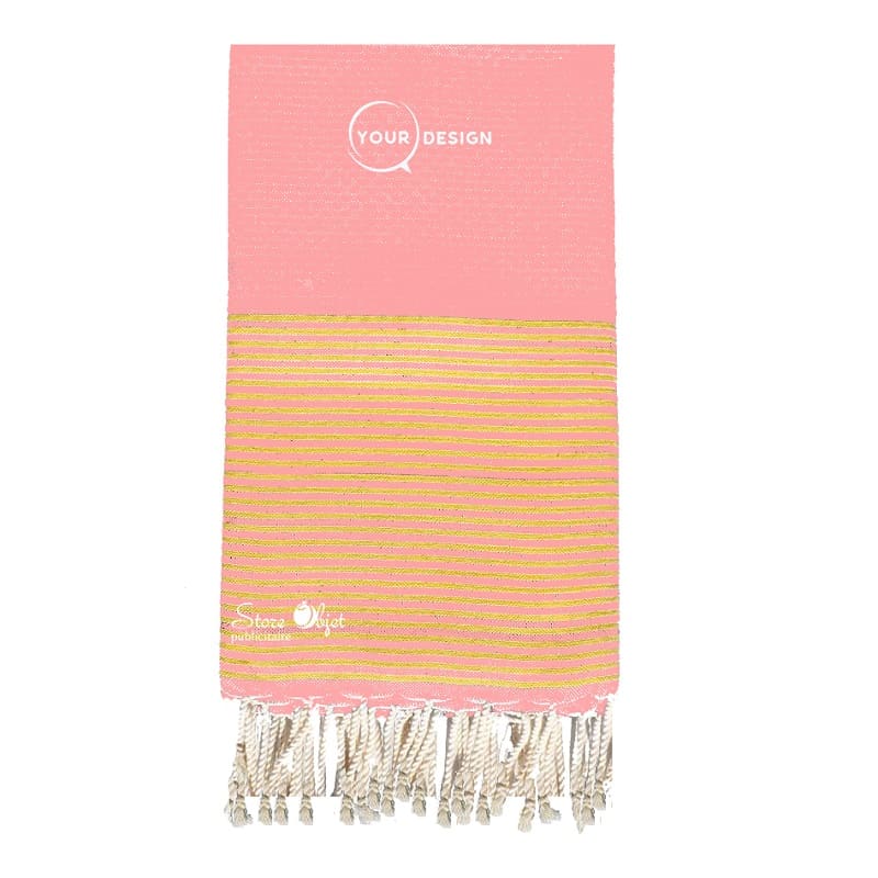 fouta-nid-d-abeille-rose-chewing-gum-lurex-dore-tunisie-store-objet-publicitaire