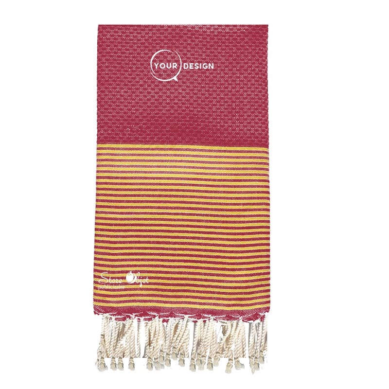 fouta-nid-d-abeille-rouge-pourpre-lurex-dore-tunisie-store-objet-publicitaire