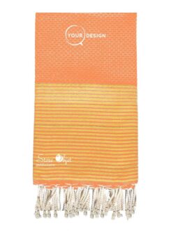 fouta-nid-d-abeille-saumon-lurex-dore-tunisie-store-objet-publicitaire