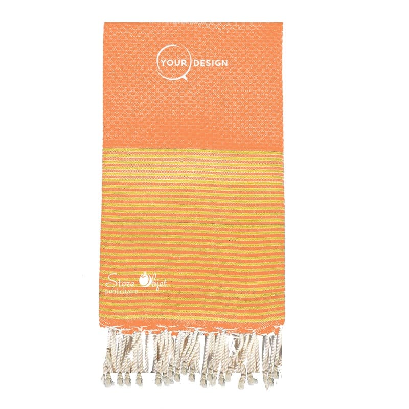 fouta-nid-d-abeille-saumon-lurex-dore-tunisie-store-objet-publicitaire