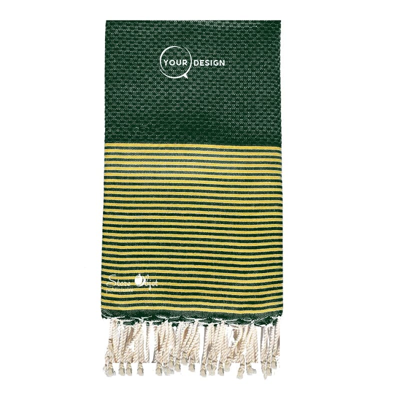 fouta-nid-d-abeille-vert-fonce-lurex-dore-tunisie-store-objet-publicitaire