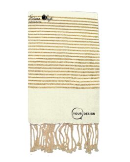 Fouta plate beige lurex doré