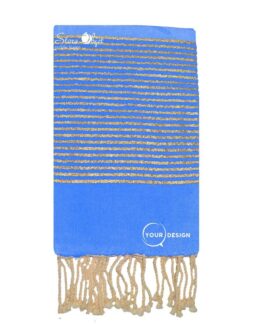 Fouta plate bleu électrique lurex doré