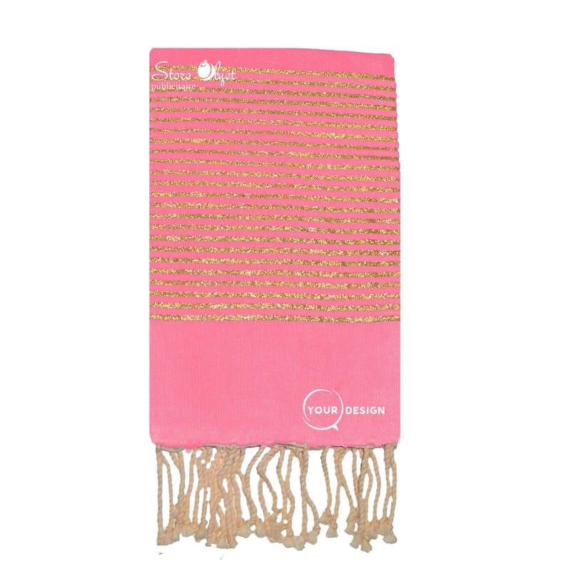 fouta-palte-rose-bonbon-lurex-dore-tunisie-store-objet-publicitaire