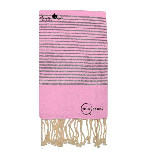 fouta-palte-rose-poudre-lurex-argente-tunisie-store-objet-publicitaire