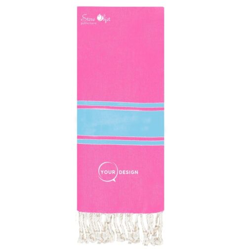 fouta-plate-bicolore-enfant-rose-bonbon-bleu-ciel-tunisie-store-objet-publicitaire