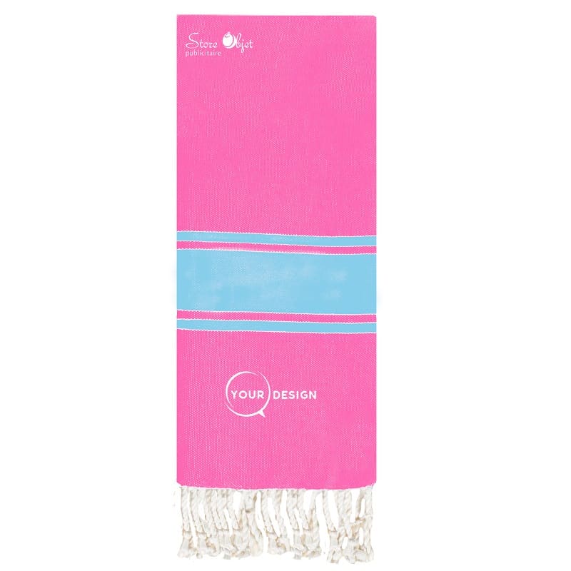 fouta-plate-bicolore-enfant-rose-bonbon-bleu-ciel-tunisie-store-objet-publicitaire